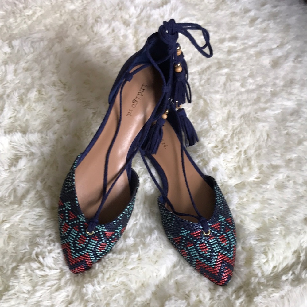Indigo Rd. Tassel Tie-Up Flats